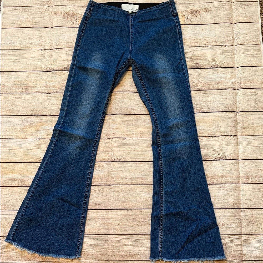 Newbury Kustom Dark Blue Flare Jeans